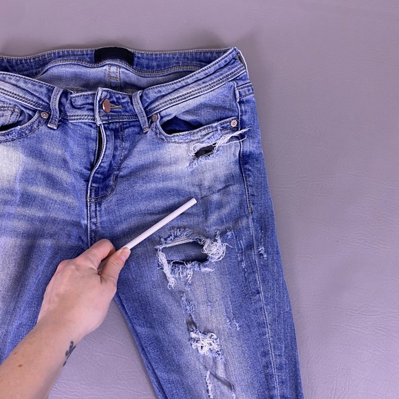 Buckle Black  Skinny Jeans Women's 26 Fit No. 53 Blue Ankle Distressed *Flaw* - Picture 10 of 13